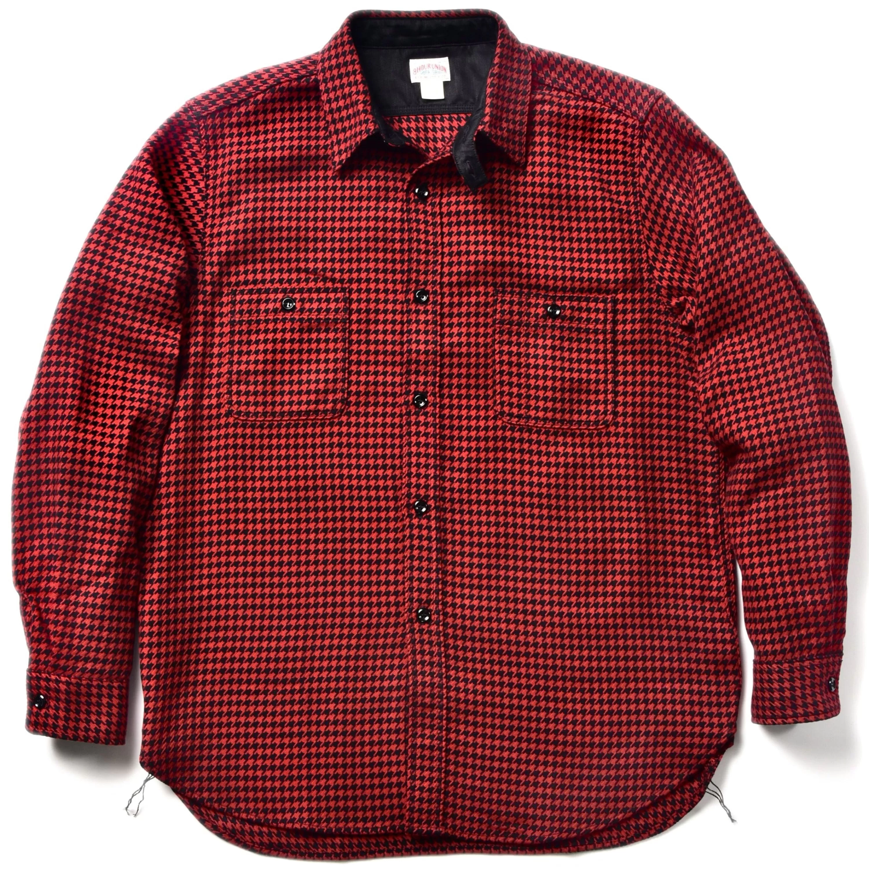 Joe McCoy 8Hu Houndstooth Flannel Shirt Red Best