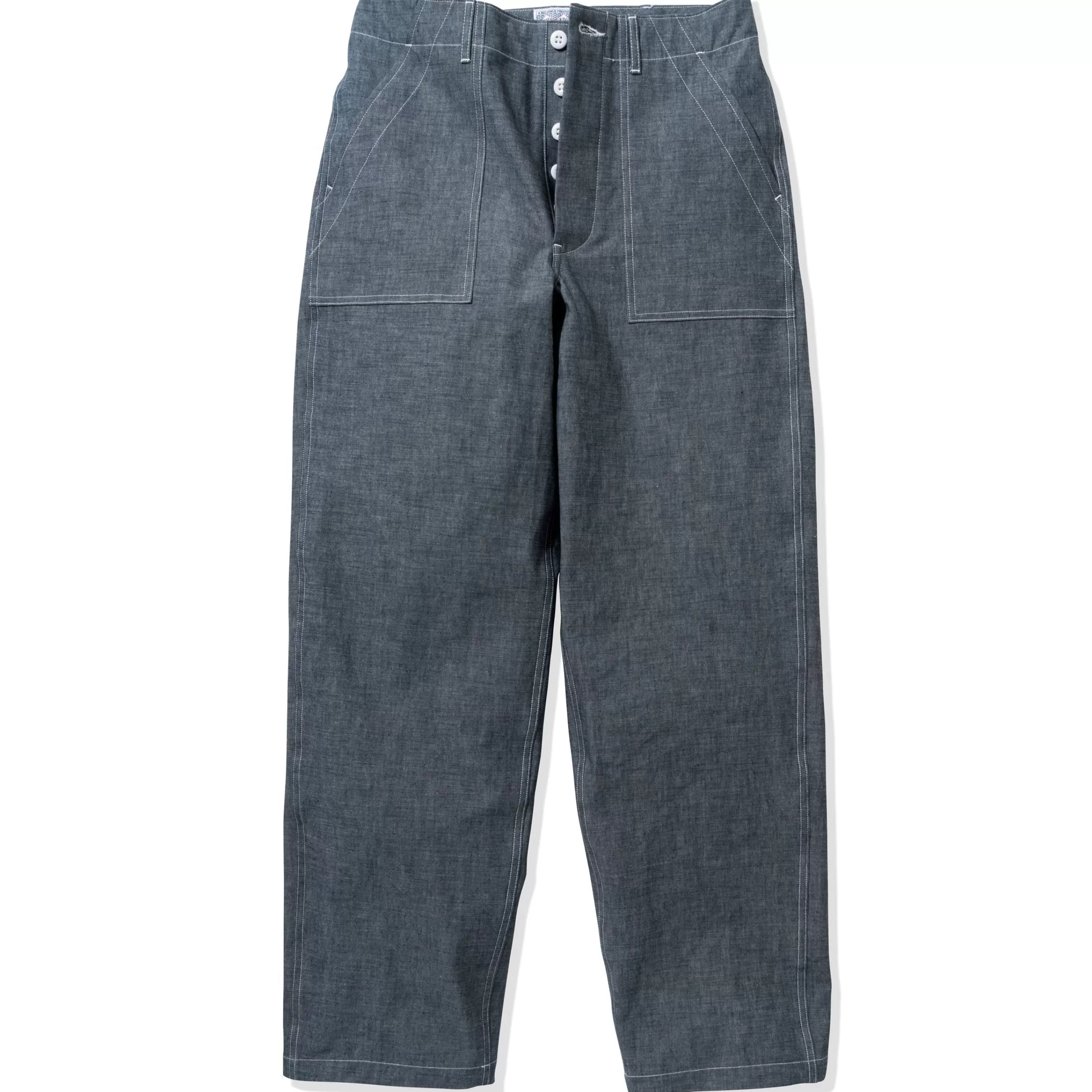 Joe McCoy 8Hu Light Chambray Utility Trousers Light Blue Cheap