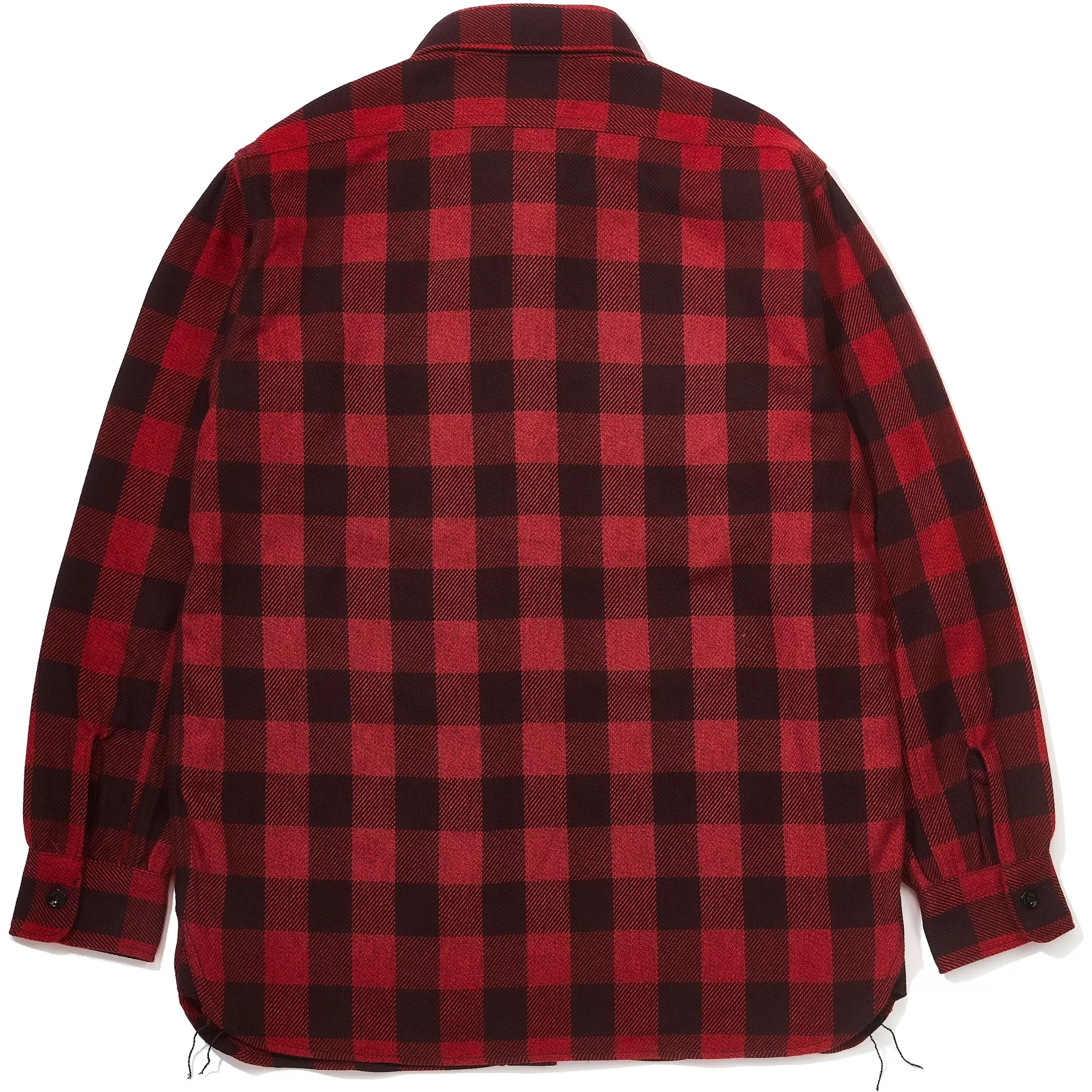 Joe McCoy 8Hu Twisted-Yarn Buffalo Check Flannel Shirt Red/Black New