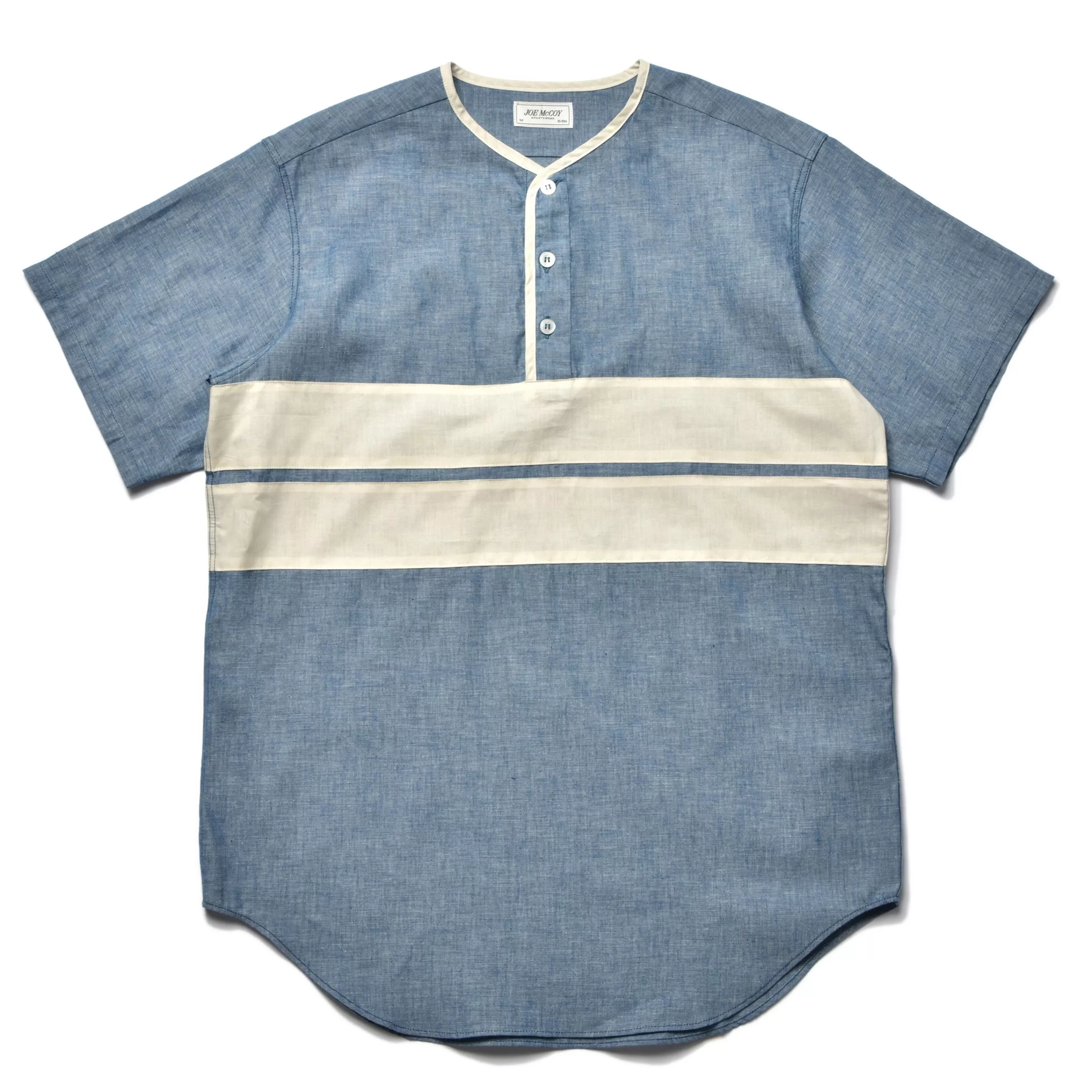 Joe McCoy Chambray Pullover Stripe Summer Shirt 123 Light Blue Store