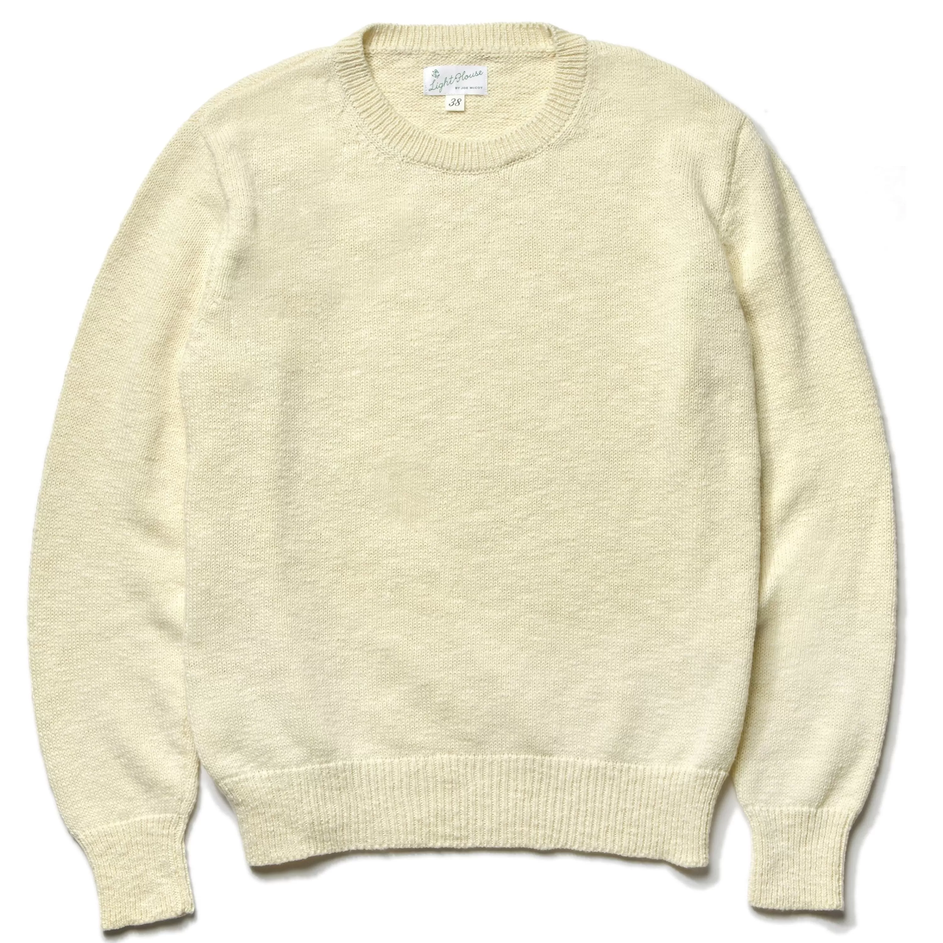 Joe McCoy Cotton Crewneck Sweater 012 Ecru Hot