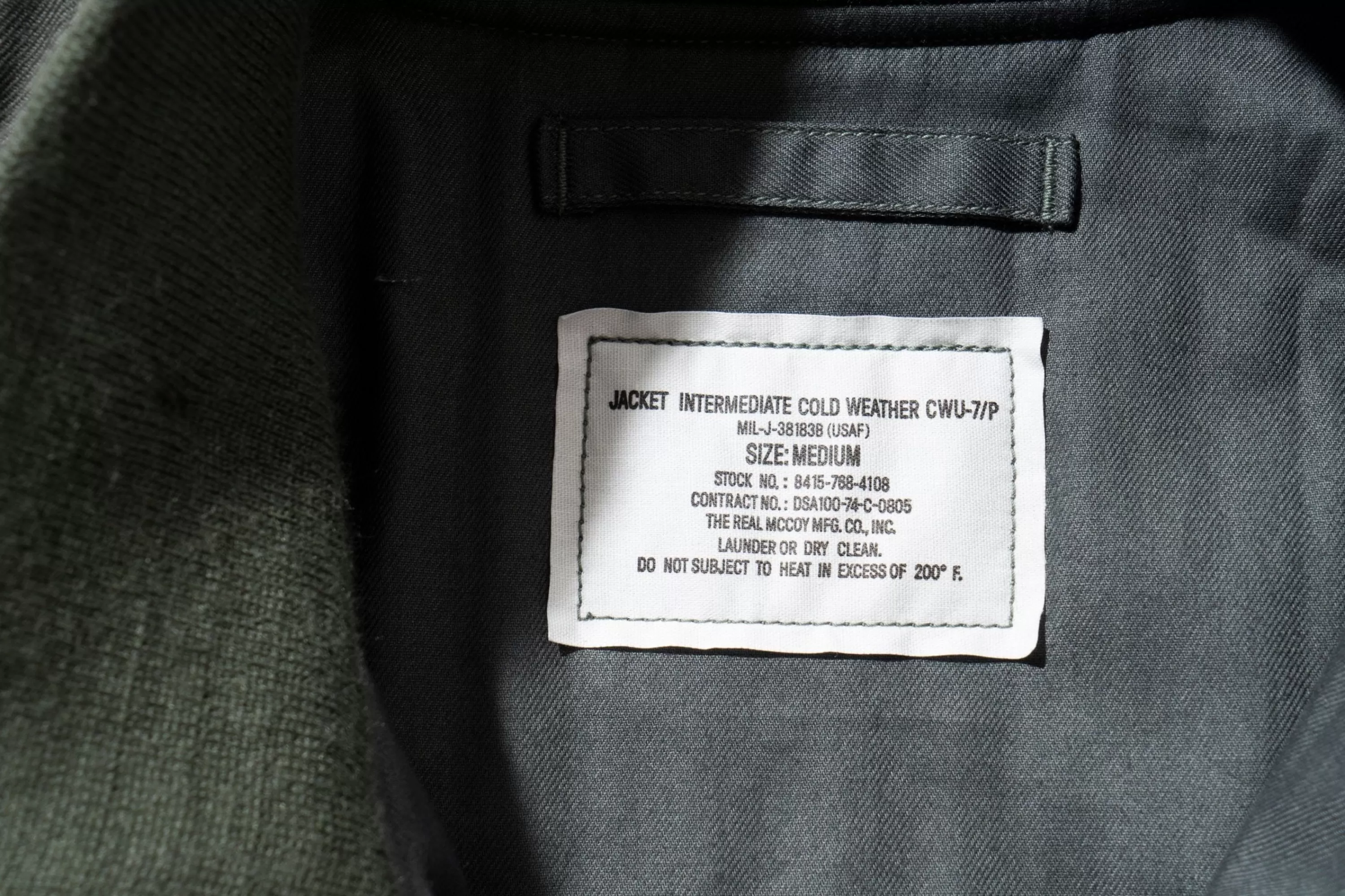 The Real McCoy's Cwu-7/P Real Mccoy Mfg. Co. Inc Sage Green New