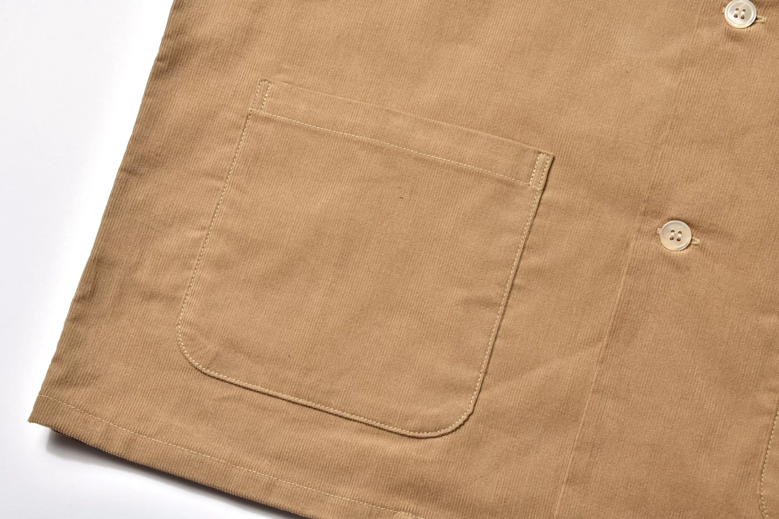 Joe McCoy Open Collar Resort S/S Shirt / Summer Corduroy 041 Beige Best