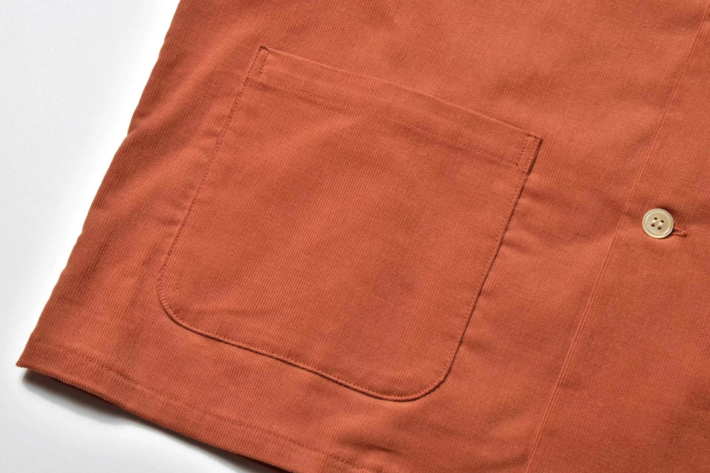 Joe McCoy Open Collar Resort S/S Shirt / Summer Corduroy 081 Salmon Fashion