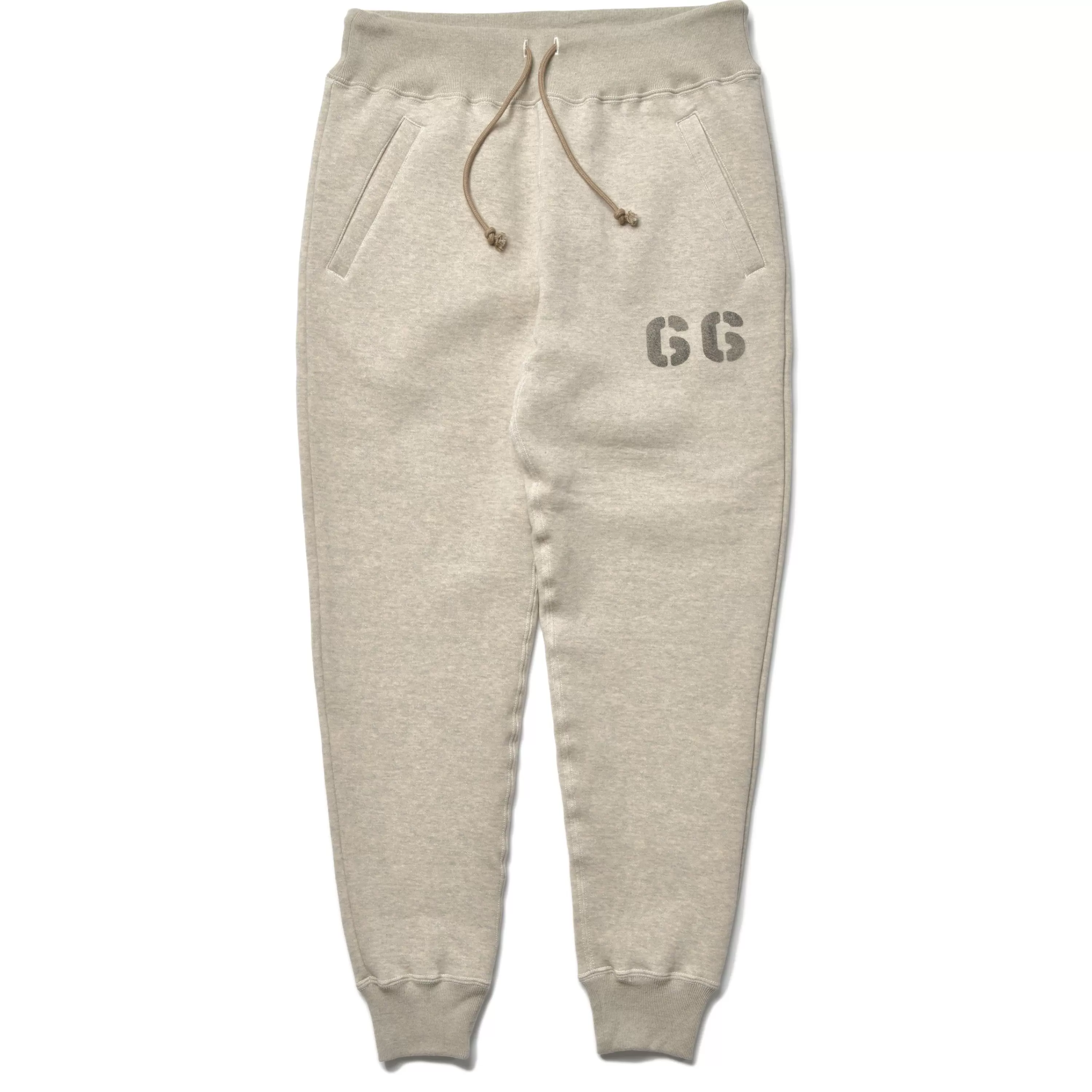 Joe McCoy Ribbed Sweatpants / Dunbar Stencil 013 Oatmeal Fashion