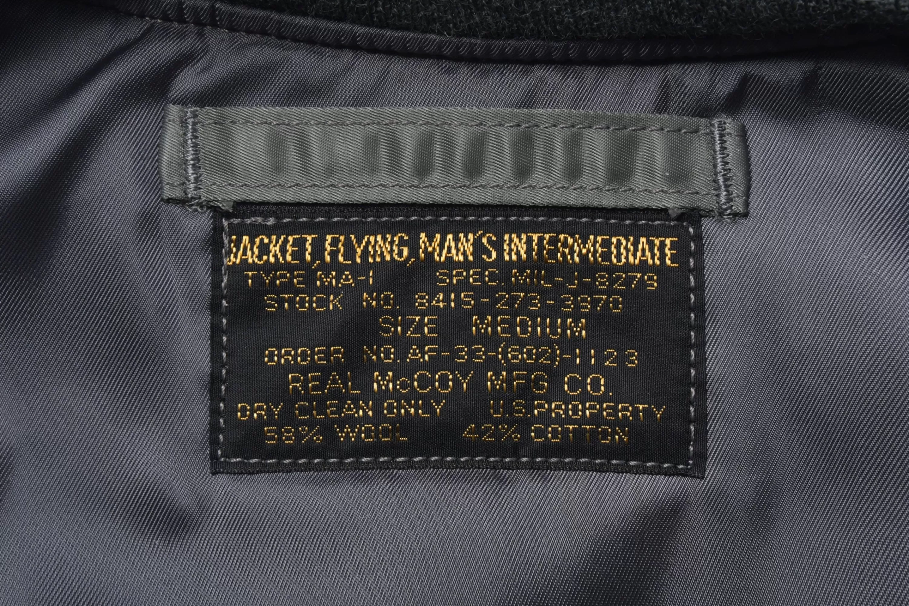 The Real McCoy's Type Ma-1 Real Mccoy Mfg. Co. / Decal Sage Green Hot